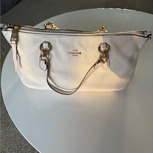 Coach Pebbled Leather Ally Satchel with Gold Hardware